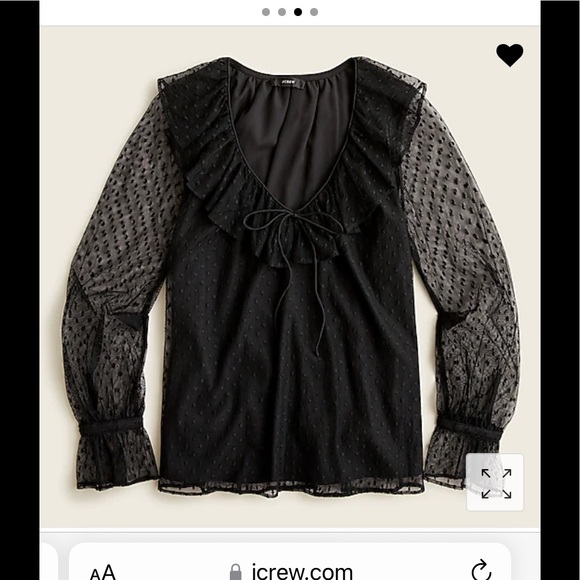 J. Crew Ruffleneck Top in Clip Dot - Picture 2 of 5